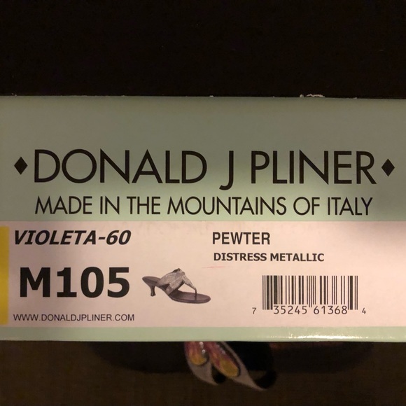 DONALD J PLINER Dragonfly Jeweled Kitten Heel Sandals Violeta Pewter Sz 10.5 M - Picture 9 of 14